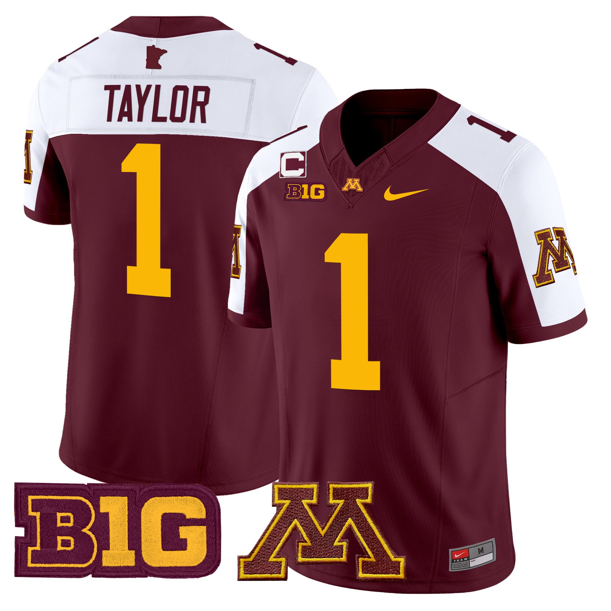 Men Minnesota Golden Gophers #1 Taylor Red Nike 2024 Vapor Limited NCAA Jersey->more ncaa teams->NCAA Jersey